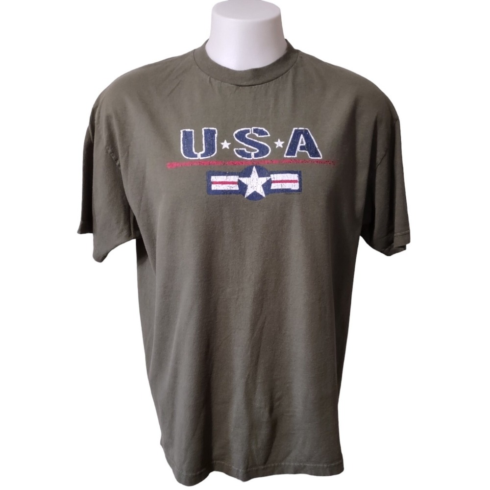 USA Graphic Men's T-Shirt Size XLarge Army Green Alstyle Apparel & Activewear - Picture 1 of 13